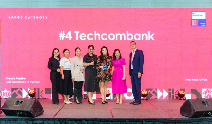 Techcombank tiếp tục lọt Top 4 Bảng xếp hạng Best Workplaces Vietnam