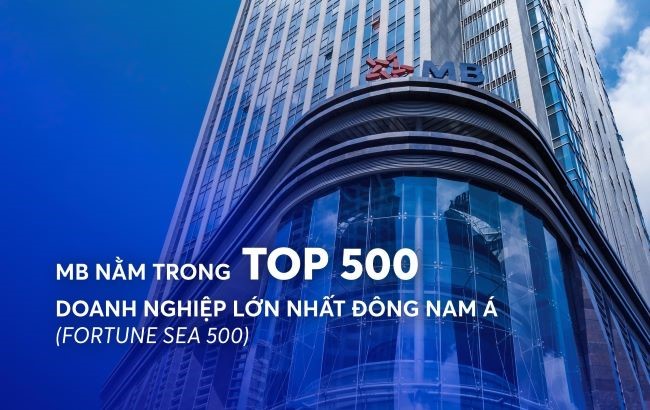 MB nằm trong TOP 500 doanh nghiệp lớn nhất Đông Nam Á