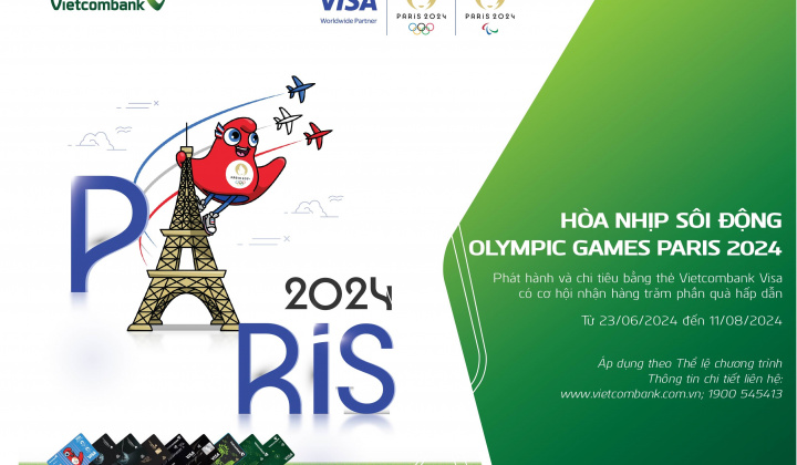 Hòa nhịp Olympic Paris 2024 cùng Vietcombank thông qua chuỗi hoạt động dành cho khách hàng
