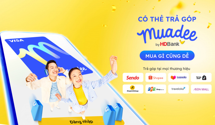 Trúng vàng cực nhàn với thẻ trả góp Muadee by HDBank