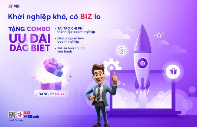Tài trợ 100% phí thành lập doanh nghiệp, BIZ MBBank giúp SME tối ưu hóa chi phí