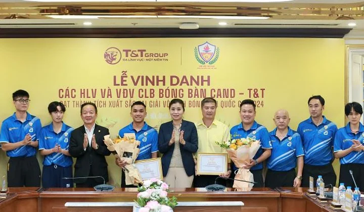 CLB Bóng bàn CAND – T&T nhận thưởng kỷ lục sau thành tích xuất sắc ở các giải quốc gia