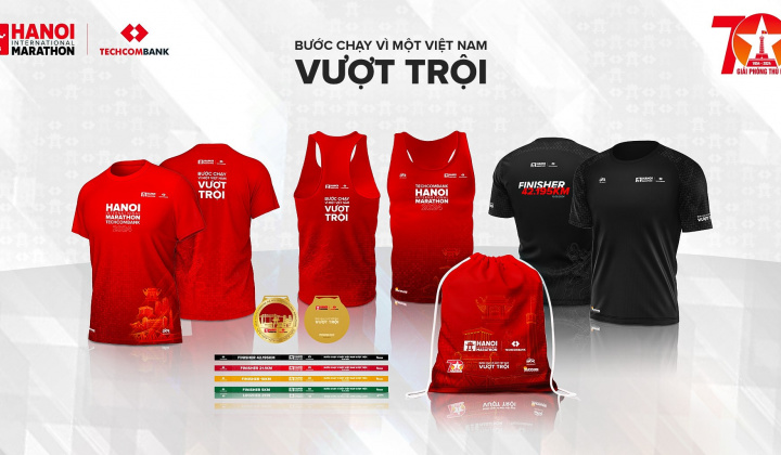 Giải Marathon Quốc tế Hà Nội Techcombank ra mắt bộ vật phẩm phiên bản đặc biệt kỷ niệm 70 năm Giải phóng Thủ đô