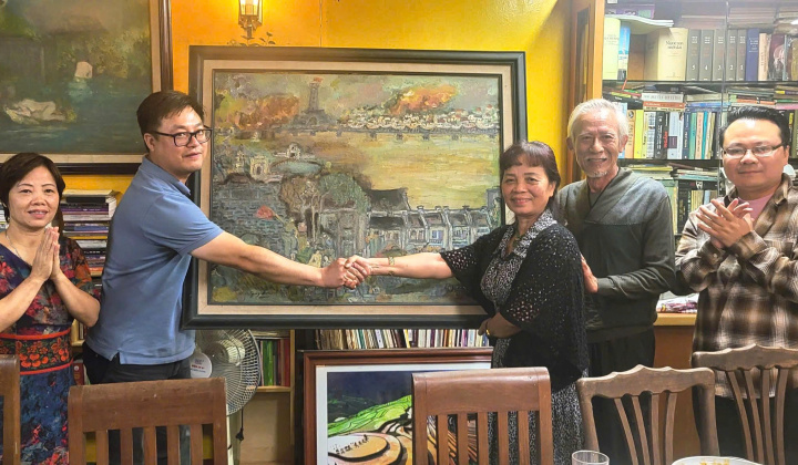 Bức tranh "Hà Nội  - Ngày đầu khởi chiến" của Bàng Sĩ Nguyên chu du tới Berlin