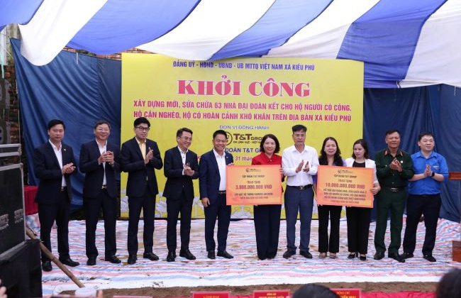 T&T Group tài trợ 13 tỷ đồng xây Nhà Đại đoàn kết và hệ thống camera an ninh tại xã Kiều Phú - Hà Nội