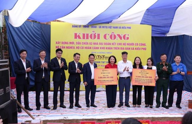 T&T Group tài trợ 13 tỷ đồng xây Nhà Đại đoàn kết và hệ thống camera an ninh tại xã Kiều Phú - Hà Nội