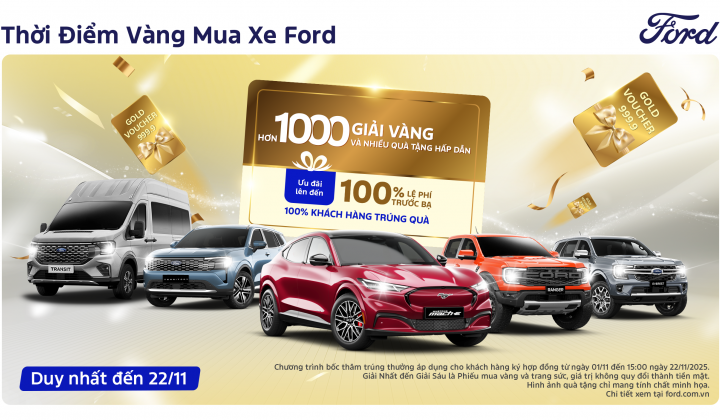 Ford Việt Nam tri ân khách hàng với chương trình “Thời điểm vàng mua xe”, tổng giá trị quà tặng hơn 7 tỷ đồng