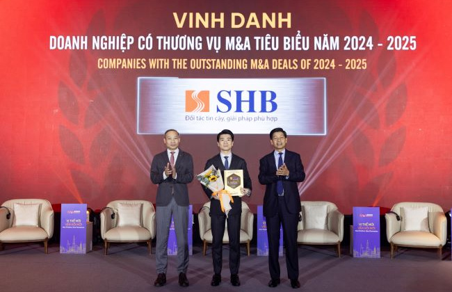 SHB được vinh danh “Doanh nghiệp có thương vụ M&A tiêu biểu năm 2024-2025”