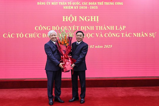 Đảng ủy Mặt trận Tổ quốc, các đoàn thể Trung ương công bố Quyết định thành lập các tổ chức đảng trực thuộc và công tác nhân sự
