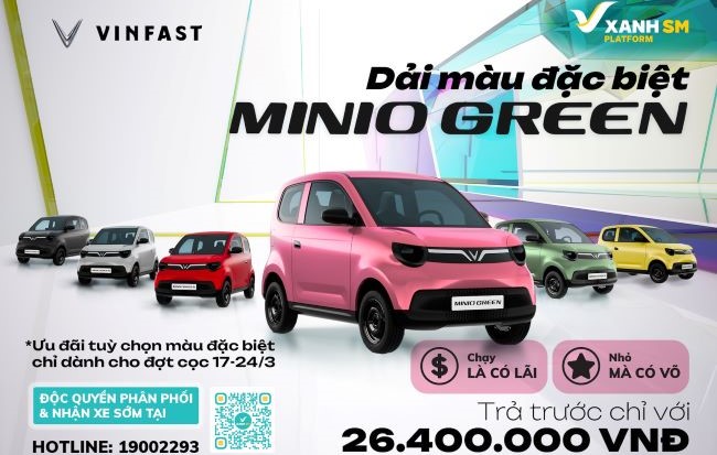 Loạt chính sách “chỉ có 1 lần” khi mua VinFast Minio Green