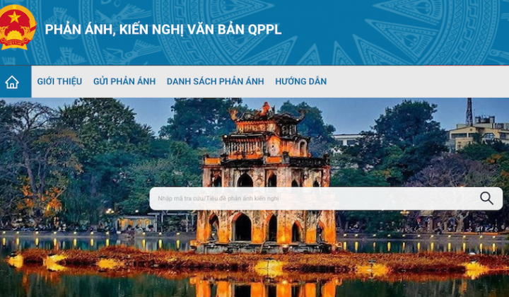 Triển khai Hệ thống thông tin tiếp nhận, xử lý phản ánh, kiến nghị về văn bản quy phạm pháp luật