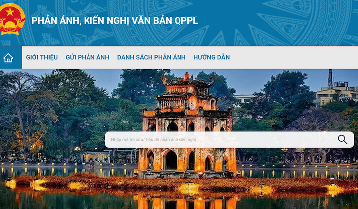 Triển khai Hệ thống thông tin tiếp nhận, xử lý phản ánh, kiến nghị về văn bản quy phạm pháp luật