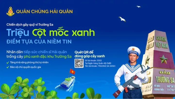 Phát động chiến dịch ‘Triệu cột mốc xanh’ gây quỹ trồng cây phủ xanh Trường Sa