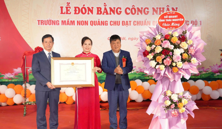 Thái Nguyên: Trường Mầm non Quảng Chu đạt chuẩn quốc gia mức độ I