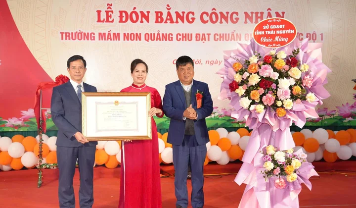 Thái Nguyên: Trường Mầm non Quảng Chu đạt chuẩn quốc gia mức độ I