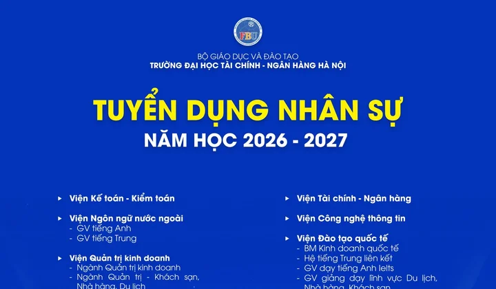 FBU thông báo tuyển dụng nhân sự năm học 2026-2027