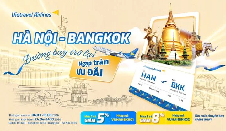 Vietravel Airlines tái khai thác đường bay Hà Nội – Bangkok trong chiến lược mở rộng mạng bay quốc tế