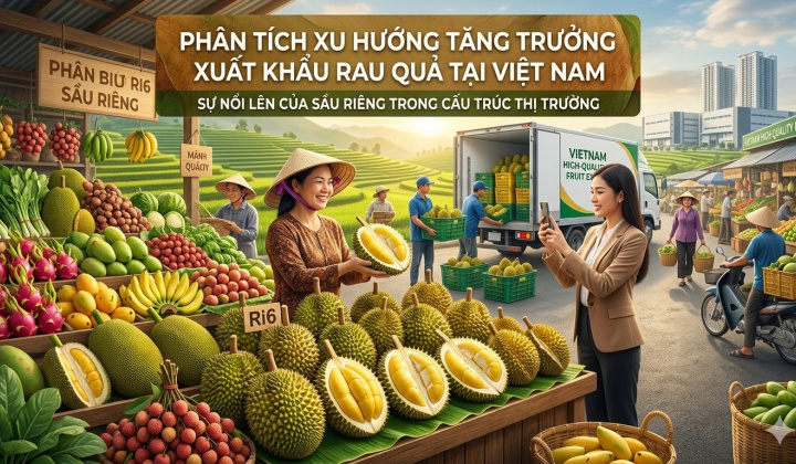 Phân tích xu hướng tăng trưởng xuất khẩu rau quả tại Việt Nam : Sự nổi lên của sầu riêng trong cấu trúc thị trường