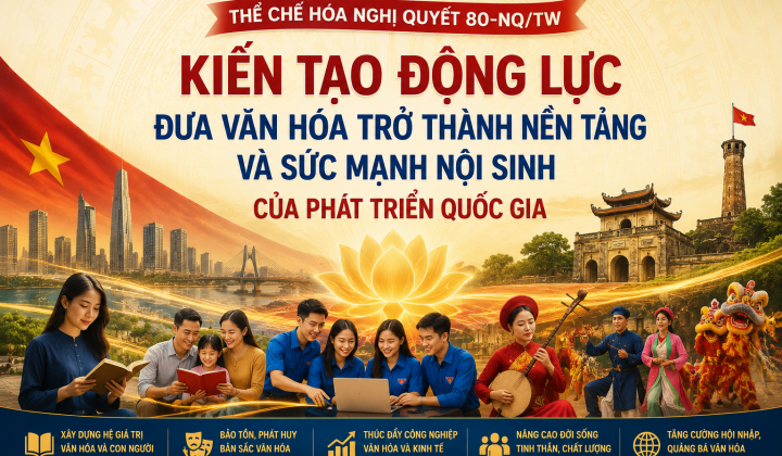 Thể chế hóa Nghị quyết 80-NQ/TW kiến tạo động lực đưa văn hóa trở thành nền tảng và sức mạnh nội sinh của phát triển quốc gia