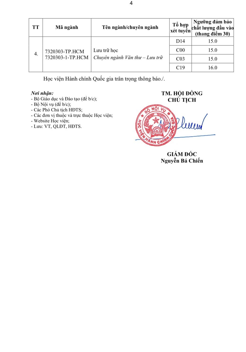 Tuyển sinh HVHCQG 4