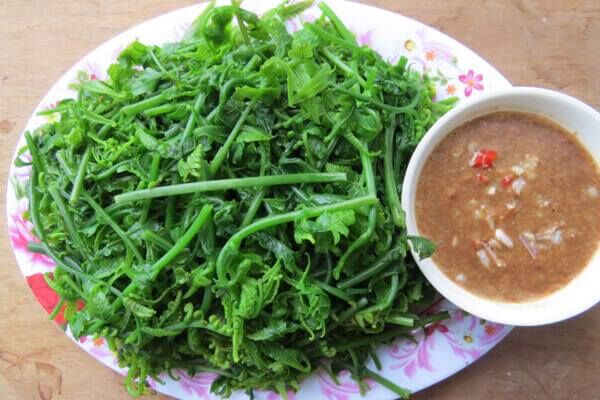RAU LUỘC XANH MƯỚT CHẤM KÈM MẮM CÁY PHA CHANH ỚT HẤP DẪN