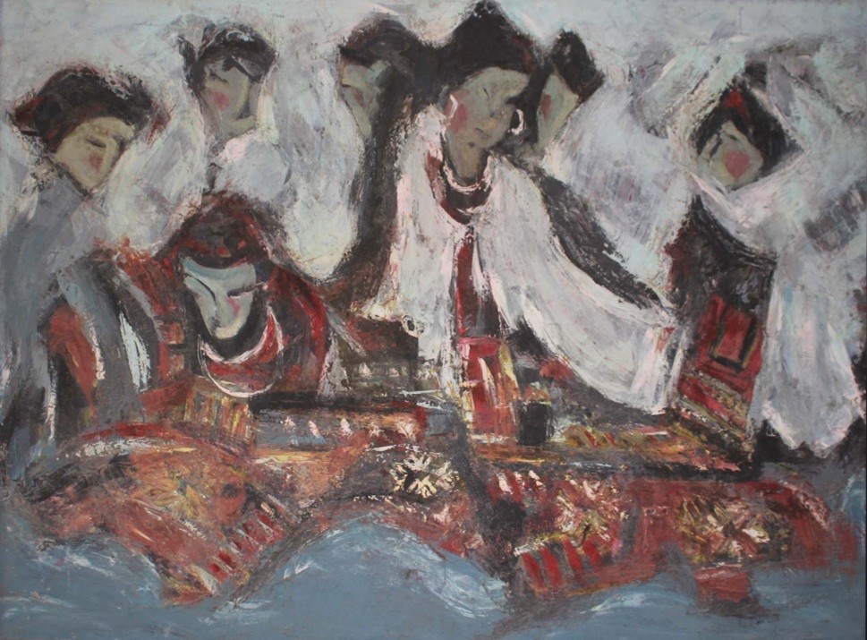 Tác phẩm: Mưa mạn ngược - Trưng bày tại triển lãm Bắc miền Trung năm 2013.