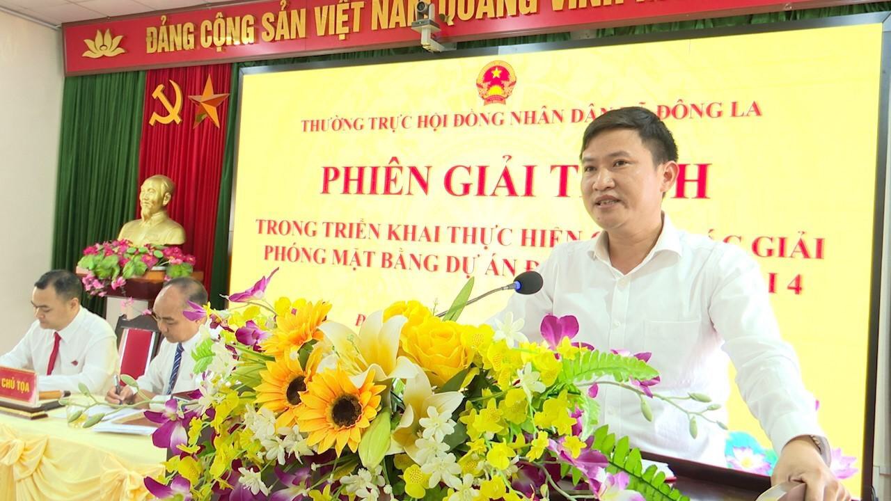 Đồng chí Kiều Duy Tập – Chủ tịch UBND xã Đông La tiếp thu ý kiến và làm rõ một số ý kiến thuộc thẩm quyền