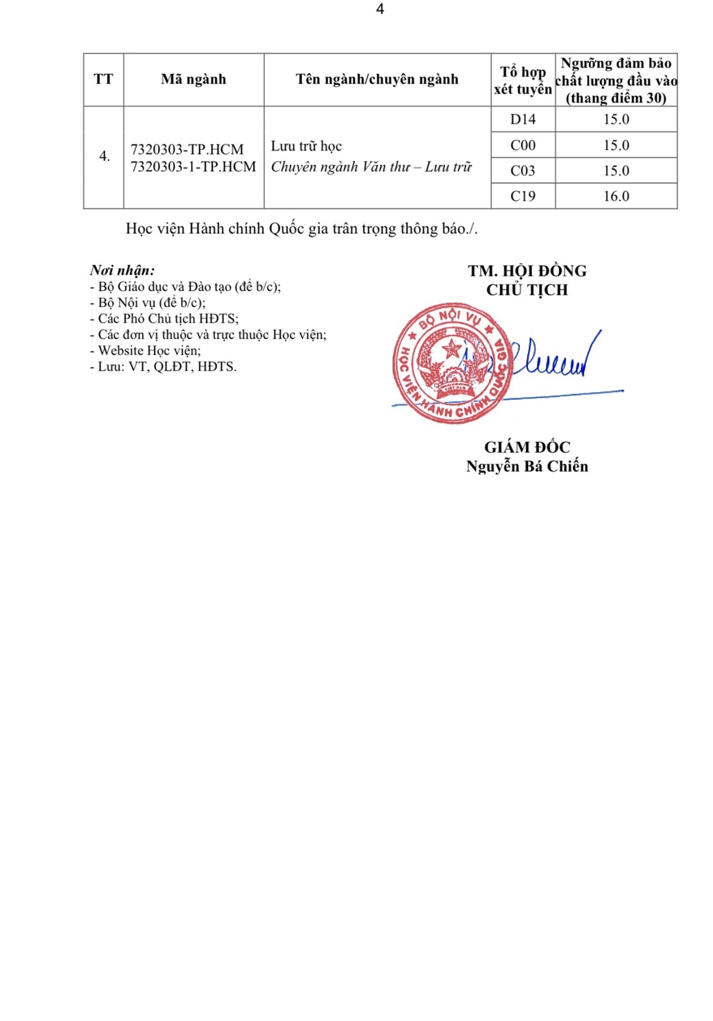 Tuyển sinh HVHCQG 4