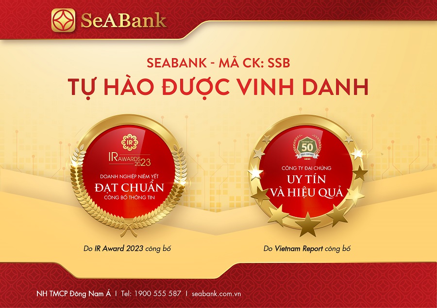 SeABank: Top 50 công ty đại chúng uy tín và hiệu quả - Ngân hàng đạt chuẩn công bố thông tin năm 2023