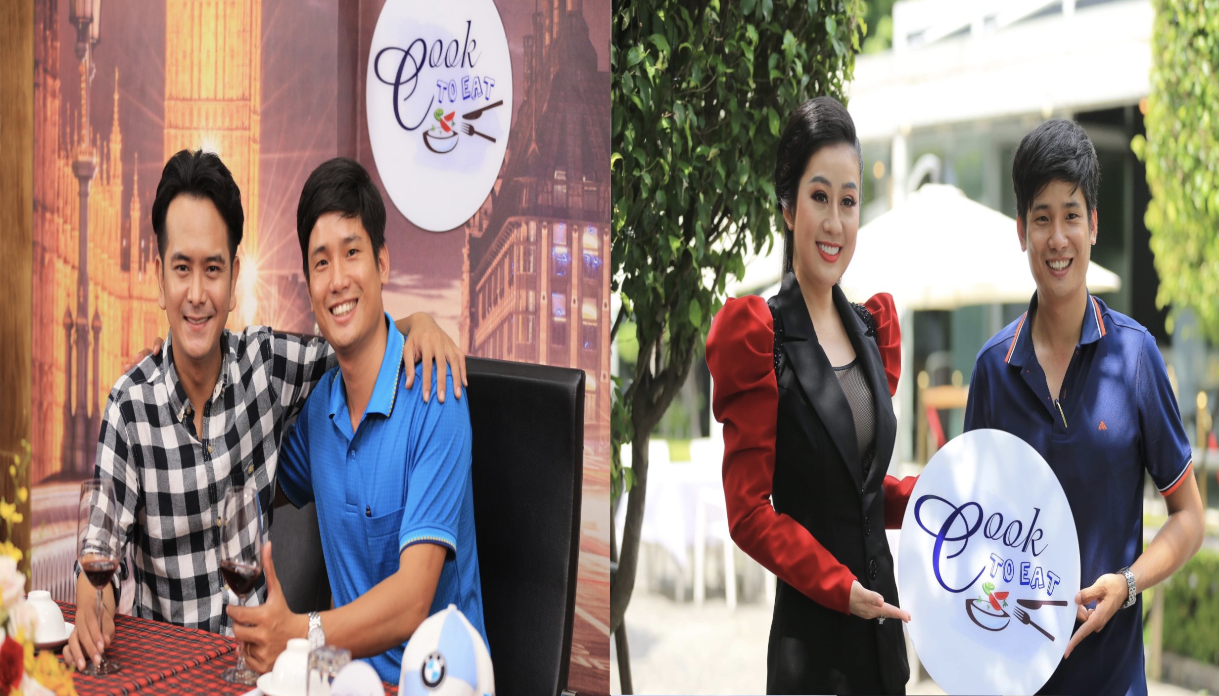 Hồ Ngọc Nhân-Giám đốc công ty truyền thông Thiết Kiến Giới và các nghệ sĩ khách mời chương trình truyền hình Cook To Eat