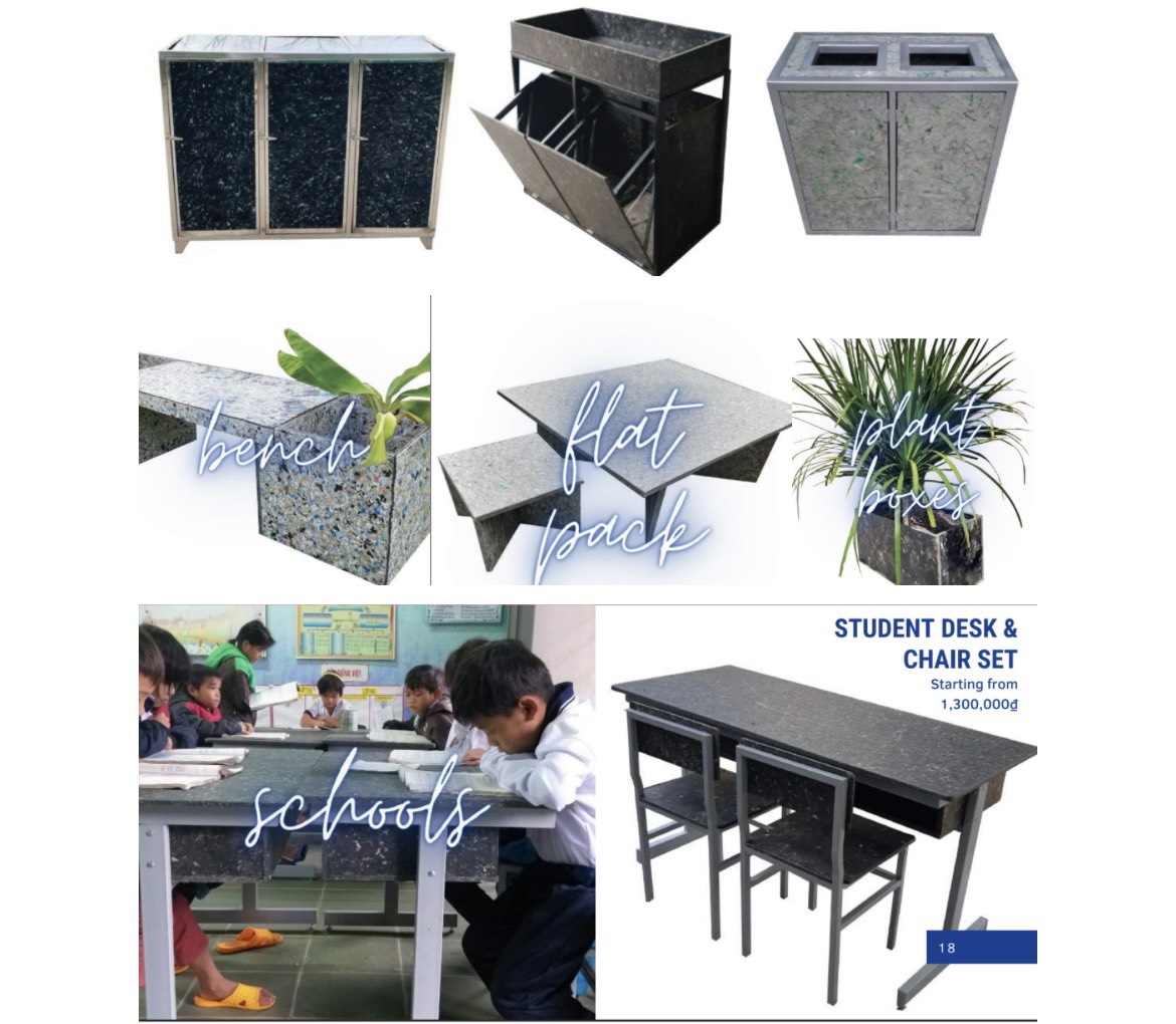 Các sản phẩm tái tạo từ rác nhựa của ReForm Plastic