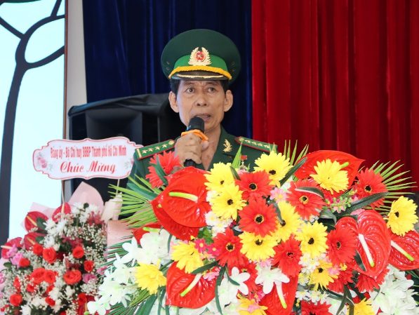 Ông Vũ Đình Chiến – Phó Ban liên lạc truyền thống BĐBP tại TP.HCM phát biểu tại buổi họp mặt