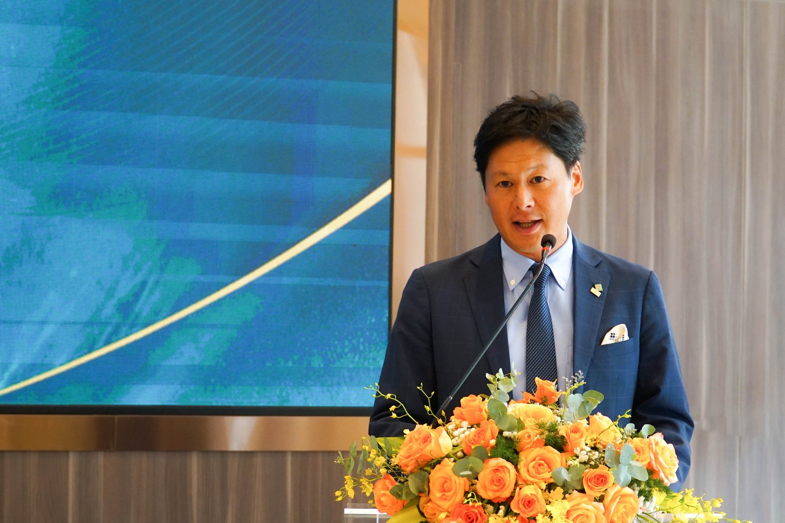 Ông Hirata Shuji – Phó Tổng Giám đốc Công ty TNHH Becamex Tokyu kiêm Tổng Giám đốc Công ty TNHH H9BC phát biểu tại lễ ký kết