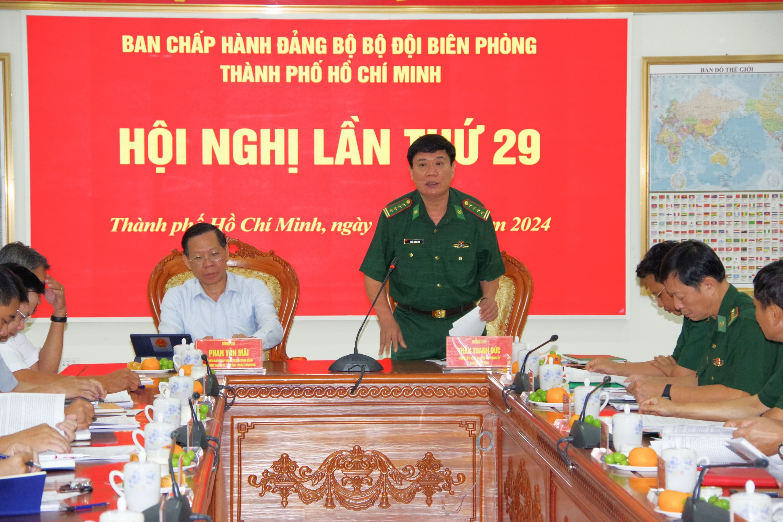 Đại tá Trần Thanh Đức Chỉ huy Trưởng BĐBP TP HCM phát biểu