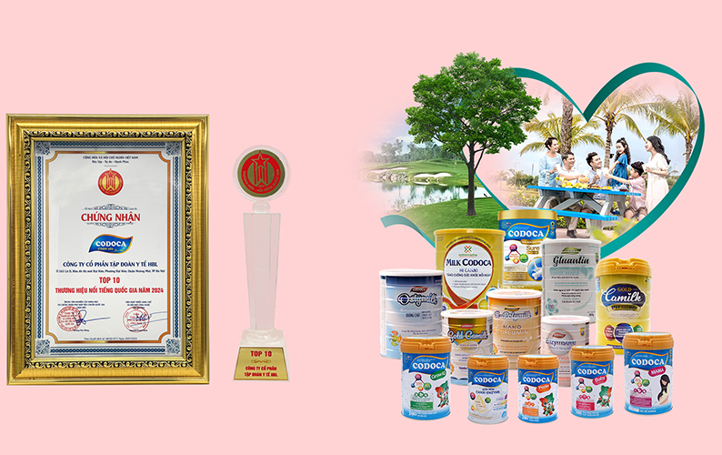 Codoca vinh dự 3 năm liền đạt TOP 10 thương hiệu nổi tiếng Quốc gia