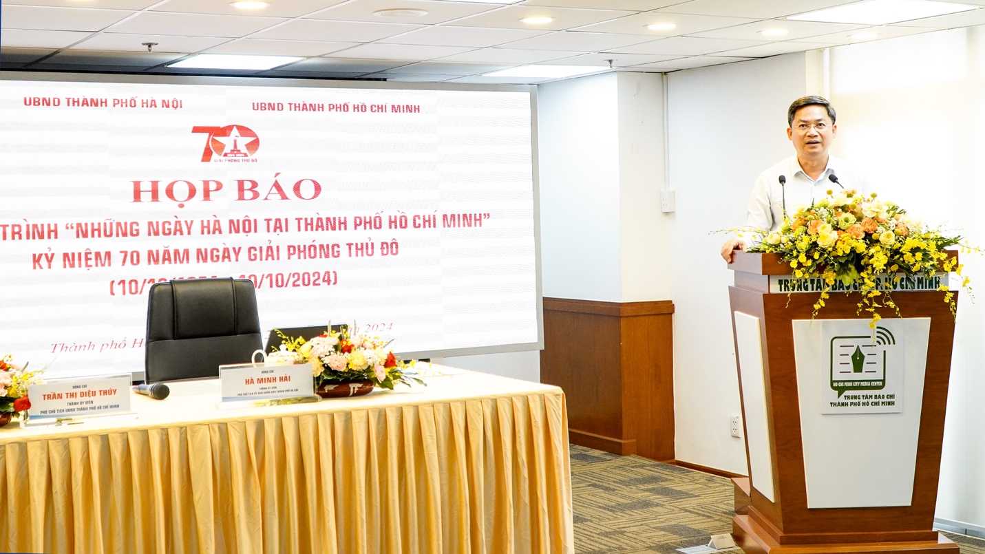 Phó Chủ tịch UBND TP. Hà Nội, Hà Minh Hải, phát biểu tại buổi họp báo