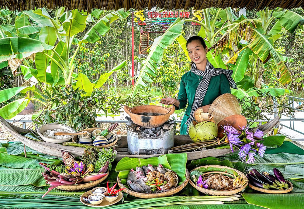 Đến Vườn quốc gia U Minh Thượng du khách có thể trải nghiệm được ẩm thực của vùng Miệt Thứ - Ảnh: TL