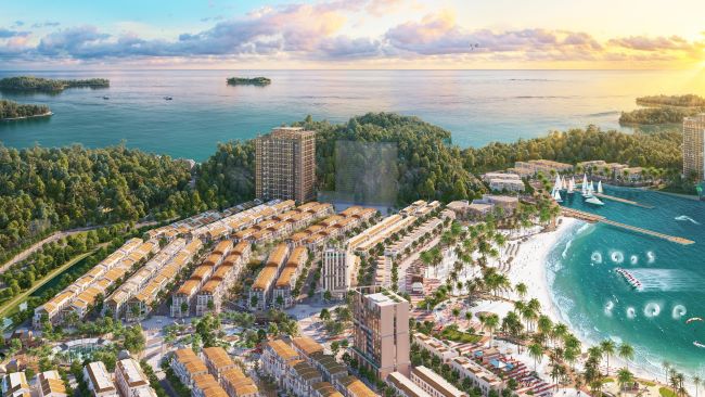 Kiến trúc tòa tháp The Xanh 2 hòa quyện tinh tế trong tổng thể cảnh quan (Ảnh: Sun Property)