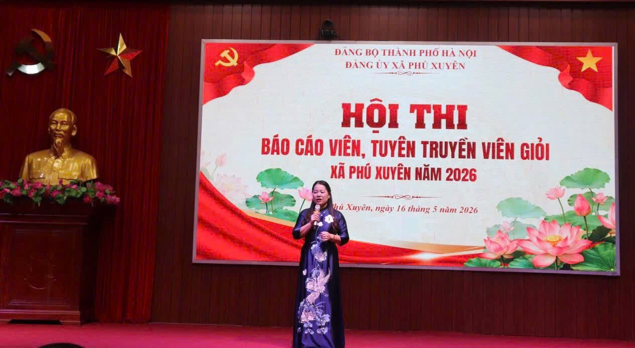 Phần thi thí sinh Trần Thị Dạ Thi - Bí thư Chi bộ, Hiệu trưởng Trường Mầm non Hồng Thái Nội dung; xây dựng đội ngũ đủ phẩm chất, năng lực và uy tín, chìa khóa then chốt để thực hiện thắng lợi nghị quyết Đại hội XIV của Đảng. 