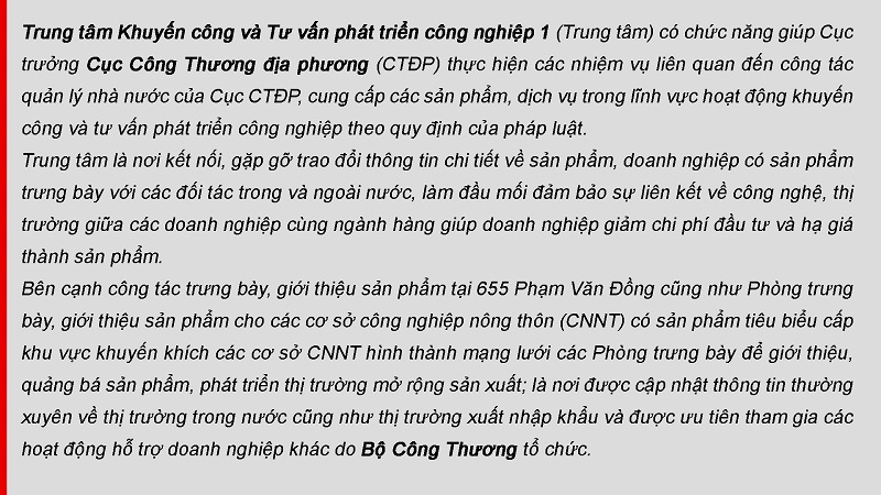 Trung tâm Khuyến công 1